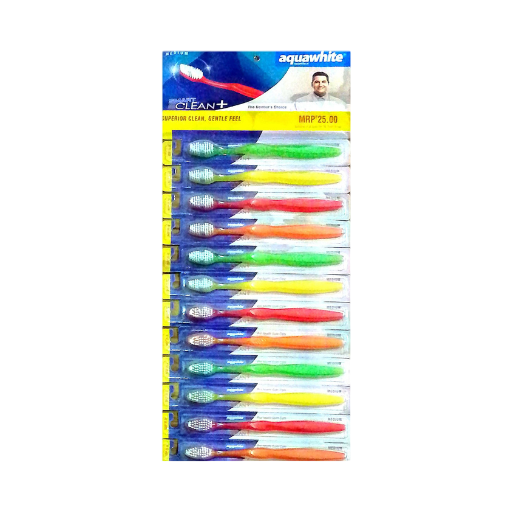 Aquawhite – Smart Clean + Toothbrushes (Pack Of 12)