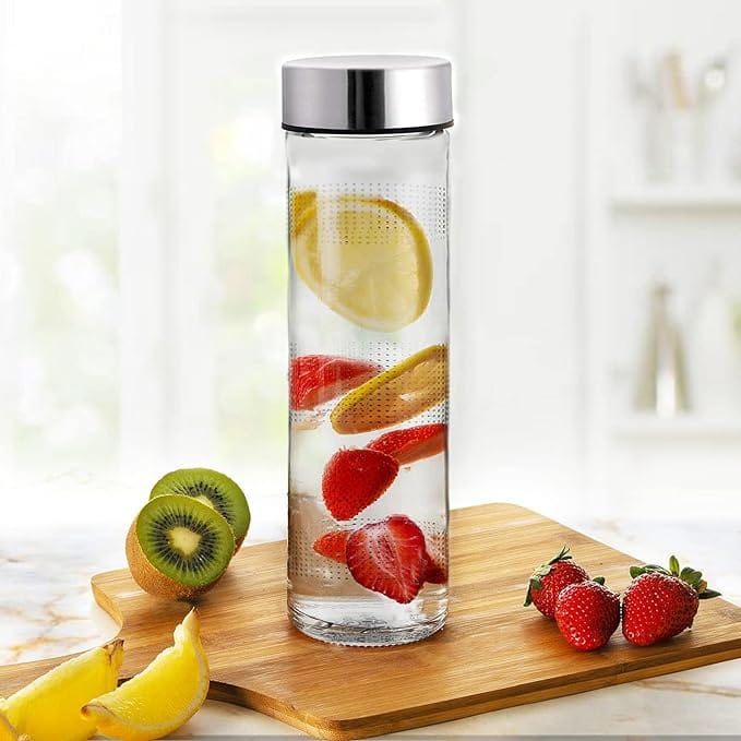 Glass Water Bottle with Leak-Proof Airtight Double Layer 750ml