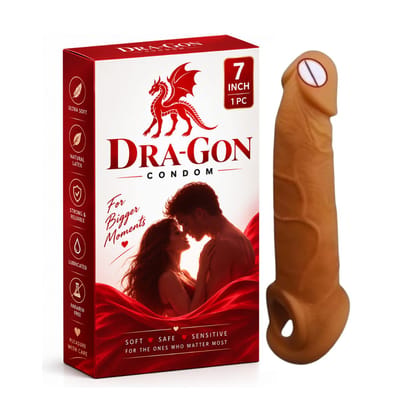 Premium Reusable Condom - 7 Inch - Unleash the Dragon Premium Reusable Condom - 7 Inch - Unleash the Dragon