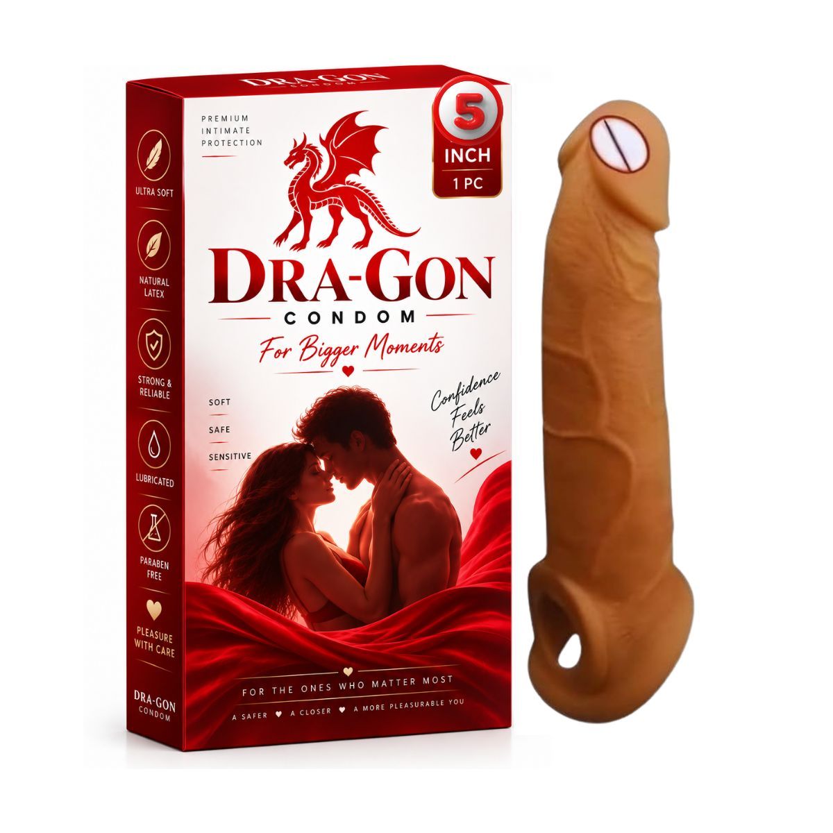 Premium Reusable Condom - 5 Inch - Unleash the Dragon