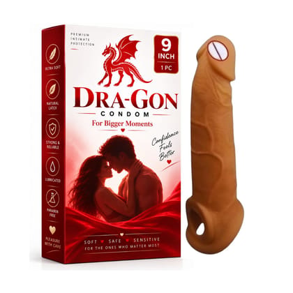 Premium Reusable Condom - 9 Inch - Unleash the Dragon Premium Reusable Condom - 9 Inch - Unleash the Dragon