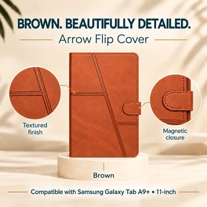 Fonfox Flip Cover Compatible with SAMSUNG A9+ | Premium Leather Texture Tablet Case with Stand Function, Full Body Protection & Secure Closure
