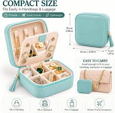 Jewelry Travel Organizer Box | Portable Jewellery Storage Case | Compact Jewelry Holder for Rings, Earrings, Necklaces & Accessories