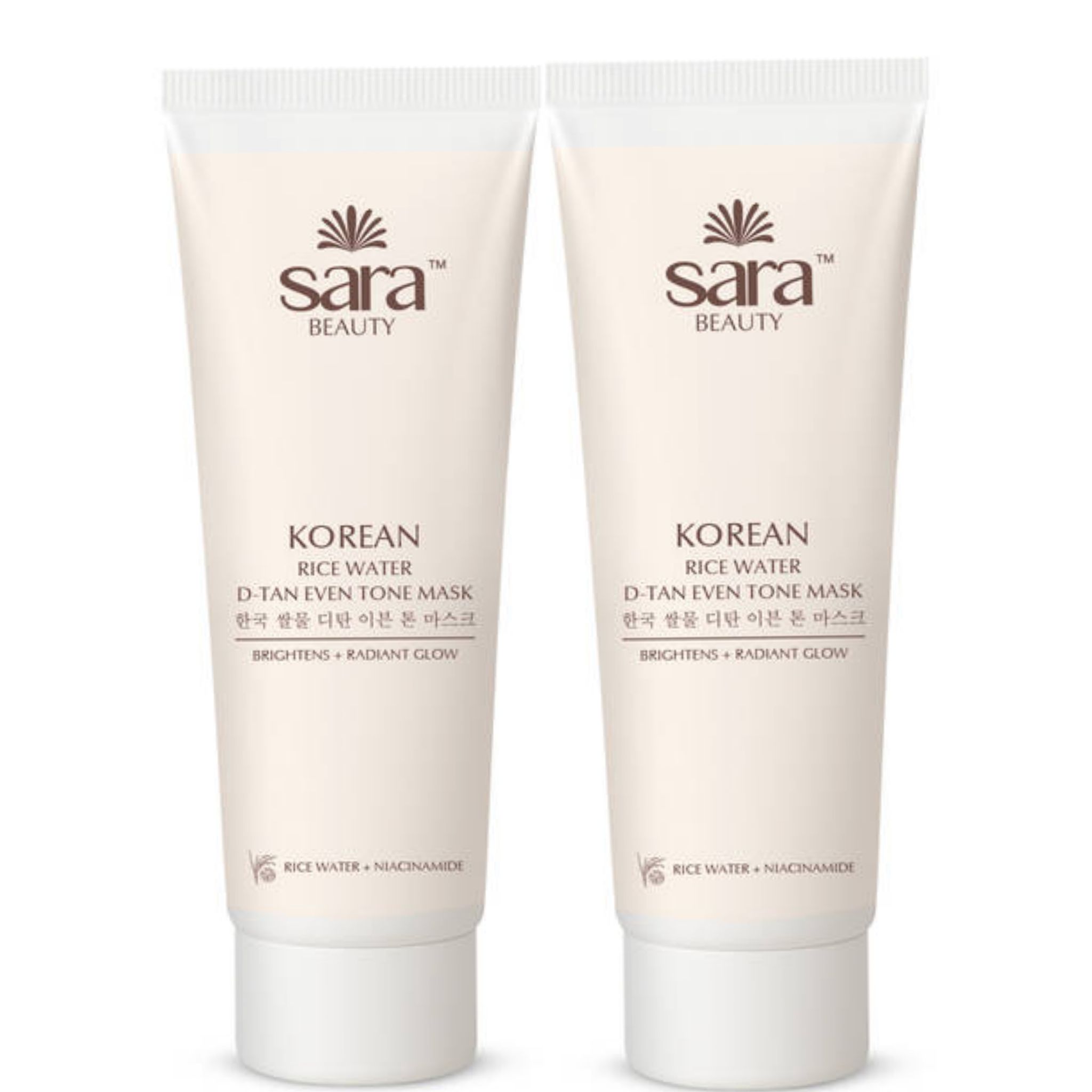 Sara Korean rice water D-tan even tone mask (120gm each) Pack of 2