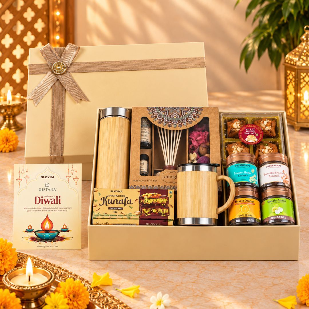 Bamboo Bliss, Fragrance & Gourmet Indulgence Unique Diwali Hampers