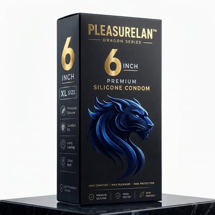 Pleasurelan Dragon Series 6 Inch Premium Silicone Condom - XL Size