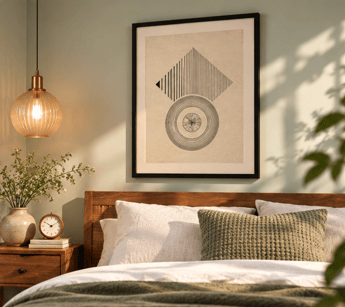 Vintage Geometric Compass Framed Wall Art Print Vintage Geometric Compass Framed Wall Art Print