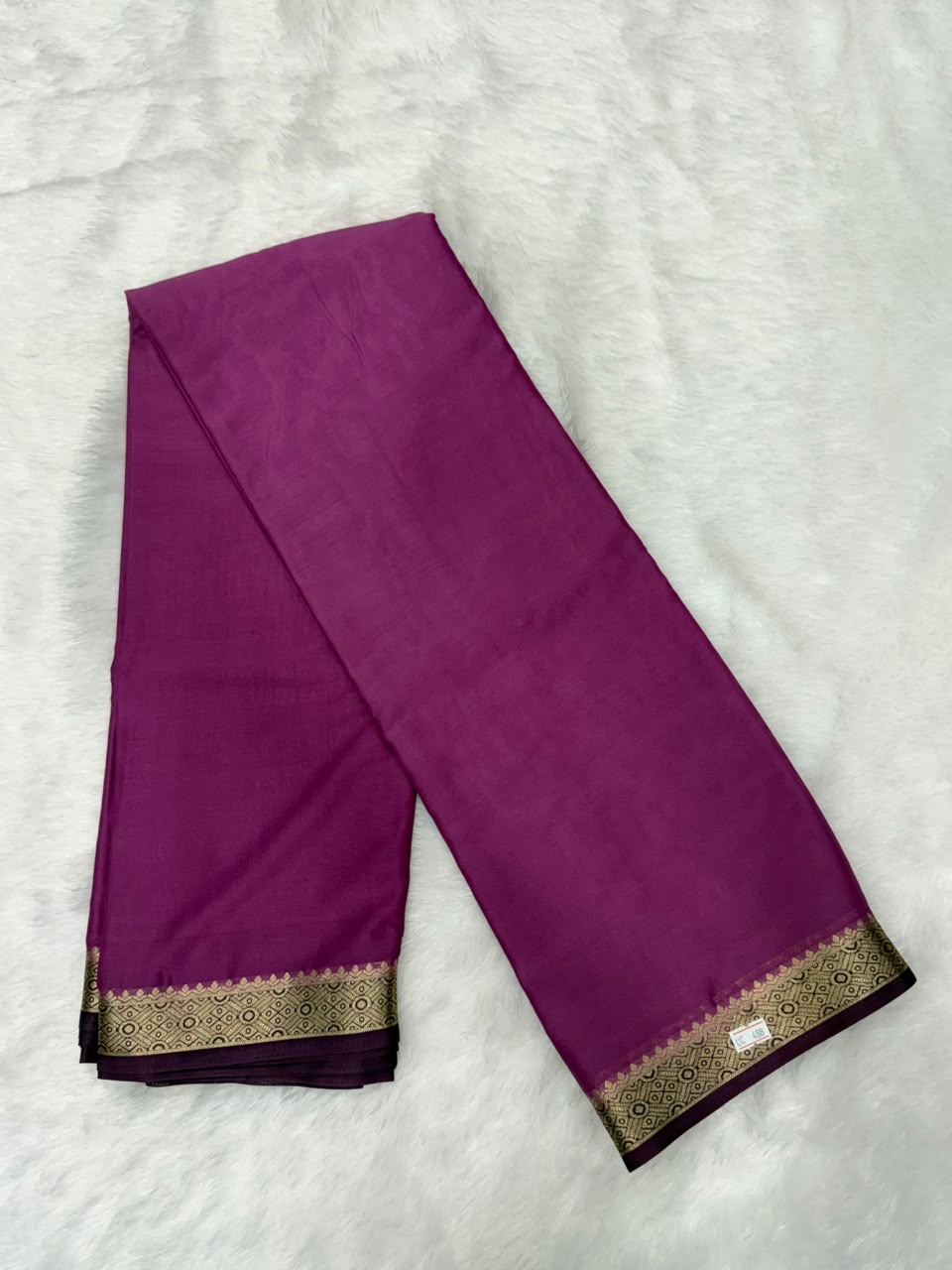 Purple Crepe Saree