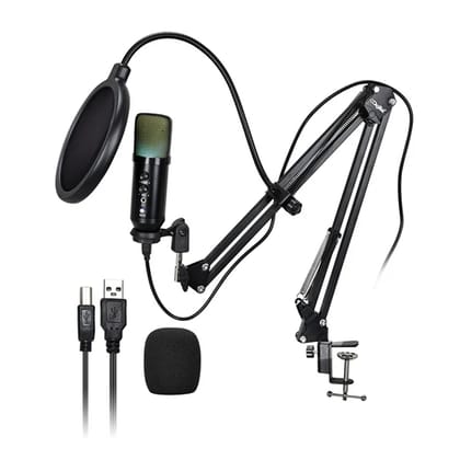 Digitek (DM 401) RGB USB Condenser Microphone Kit with BoomArm