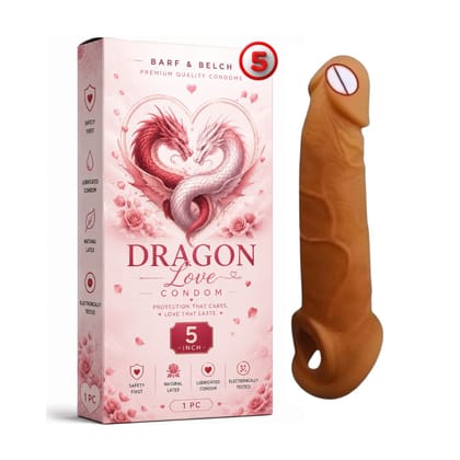 Dragon Condom 5 Inch – Textured Design, 1 Piece