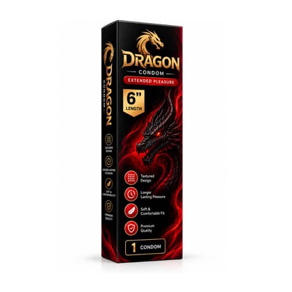 Dragon Condom 6 Inch Textured Design – 1 Piece
