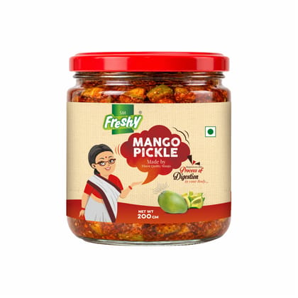 SM Freshy Mango Pickle (Aam ka Achar) 200g | Traditional Indian Mango Pickle with Mustard Oil & Authentic Spices