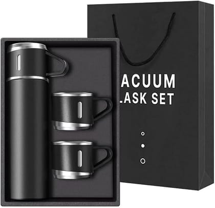500ml Vacuum Flask Gift Set with 3 Cups