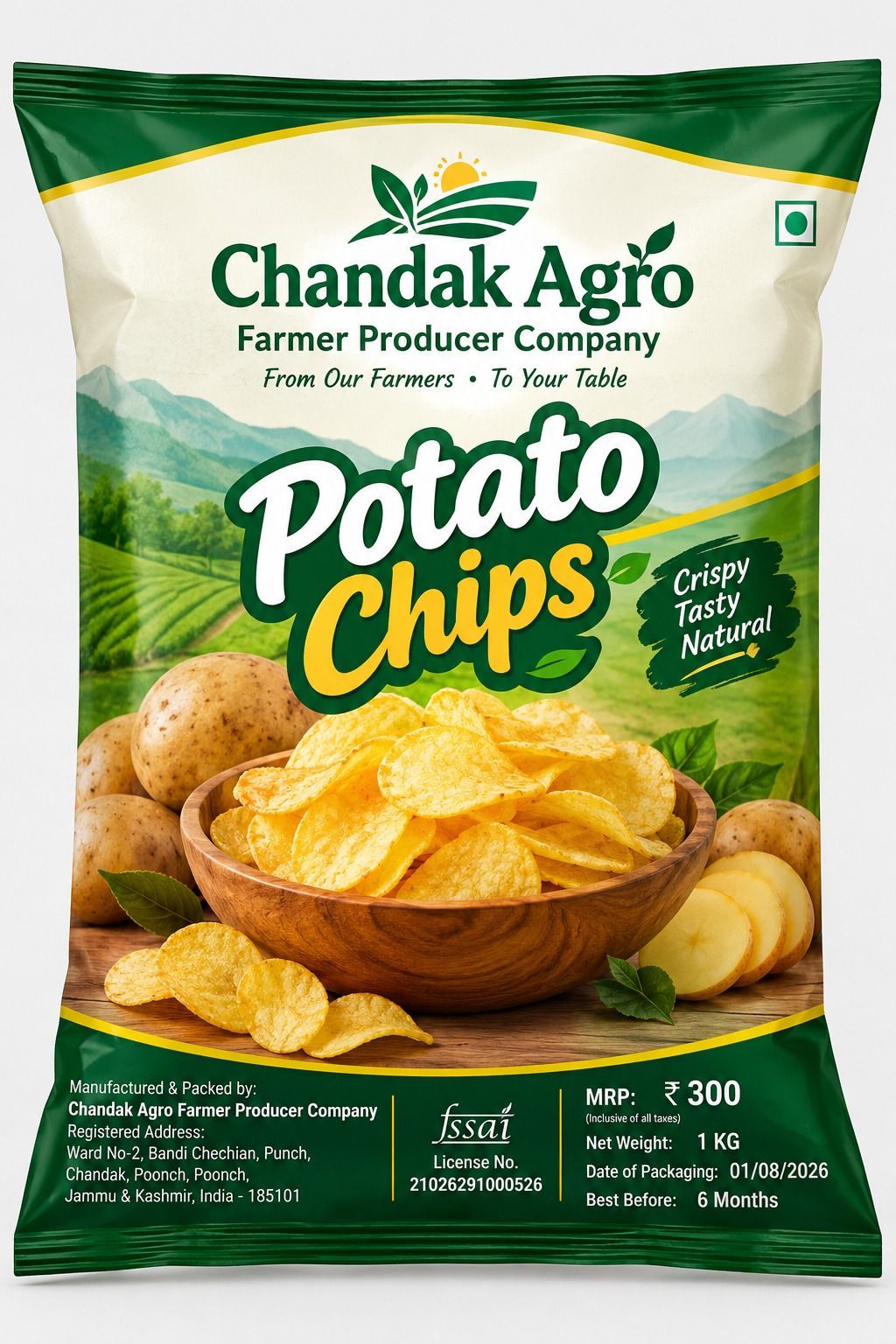 Chandak Agro Farmer Producer Company Potato Chips - 1 KG