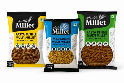 Aarvee Millet Combo- Macaroni,Penne  and Fusilli Pasta (Pack of 3,1200g)