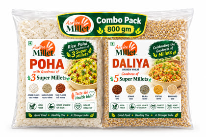 Aarvee Millet - Poha & Daliya combo with goodness of Millets( Pack of 2,800g)