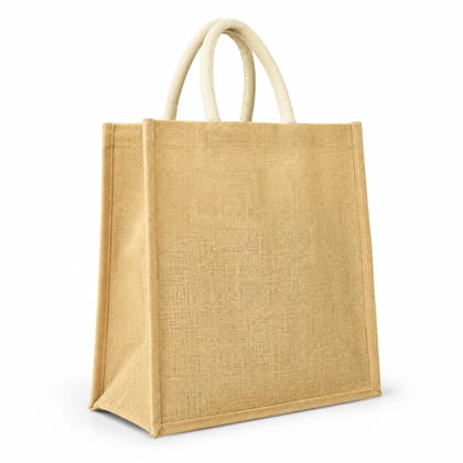 Plain Jute Bags for Painting and Return Gifts | Laminated Jute Bag | Reusable Shopping Bag | Without Zip | Heavy Duty Jute Bag (Pack of 1)
