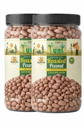 TURF FRESH - Roasted Salted Jumbo Peanuts | Premium Khari Sing from Bharuch Gujarat | Crunchy Mungfali Dana Namkeen | Spicy Chakna Snack [Grade A Protein-Rich Healthy Peanuts]