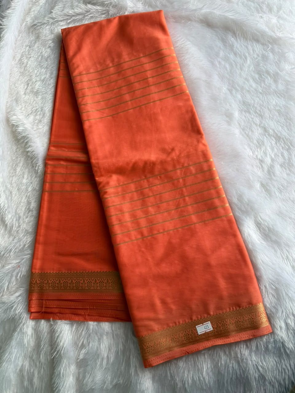 Peach Orange Saree