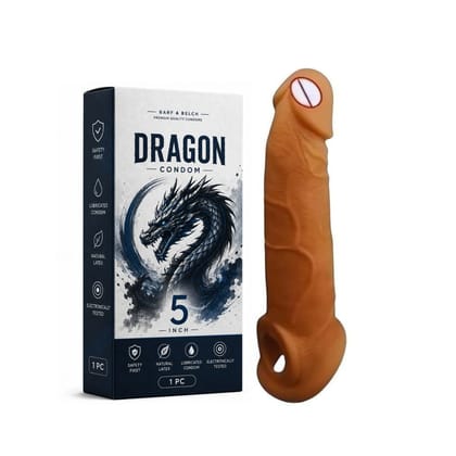 Dragon 5 Inch Premium Condom | Natural Latex Adult Condom | Discreet Personal Wellness Product