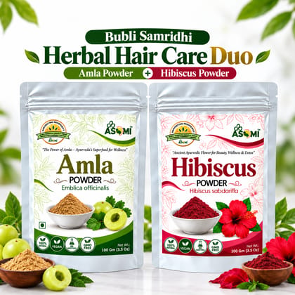 Herbal Hair Care Duo Amla Powder + Hibiscus Powder