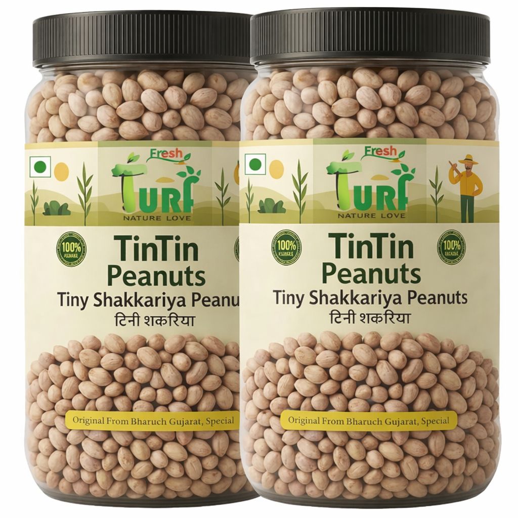 TURF FRESH - TinTin Tiny Shakkariya Peanuts | Bharuch Special Raw Sing Dana | Premium Quality Groundnuts