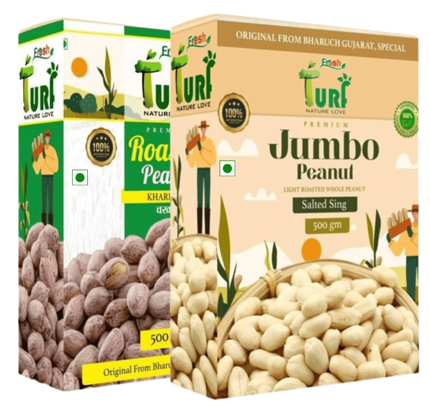 TURF FRESH - Premium Roasted Peanut| Salted Peanuts for Upwas | Khari Sing - Chakna Dana Chana | Bharuch Gujarat Special