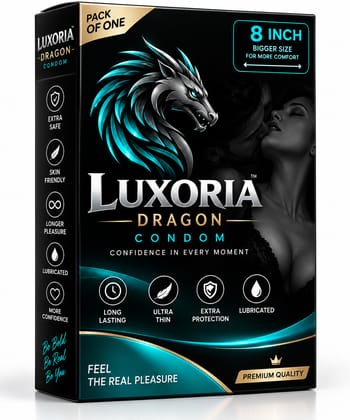 Luxoria Dragon 8 Inch Bigger Size Condom - Pack of One Luxoria Dragon 8 Inch Bigger Size Condom - Pack of One