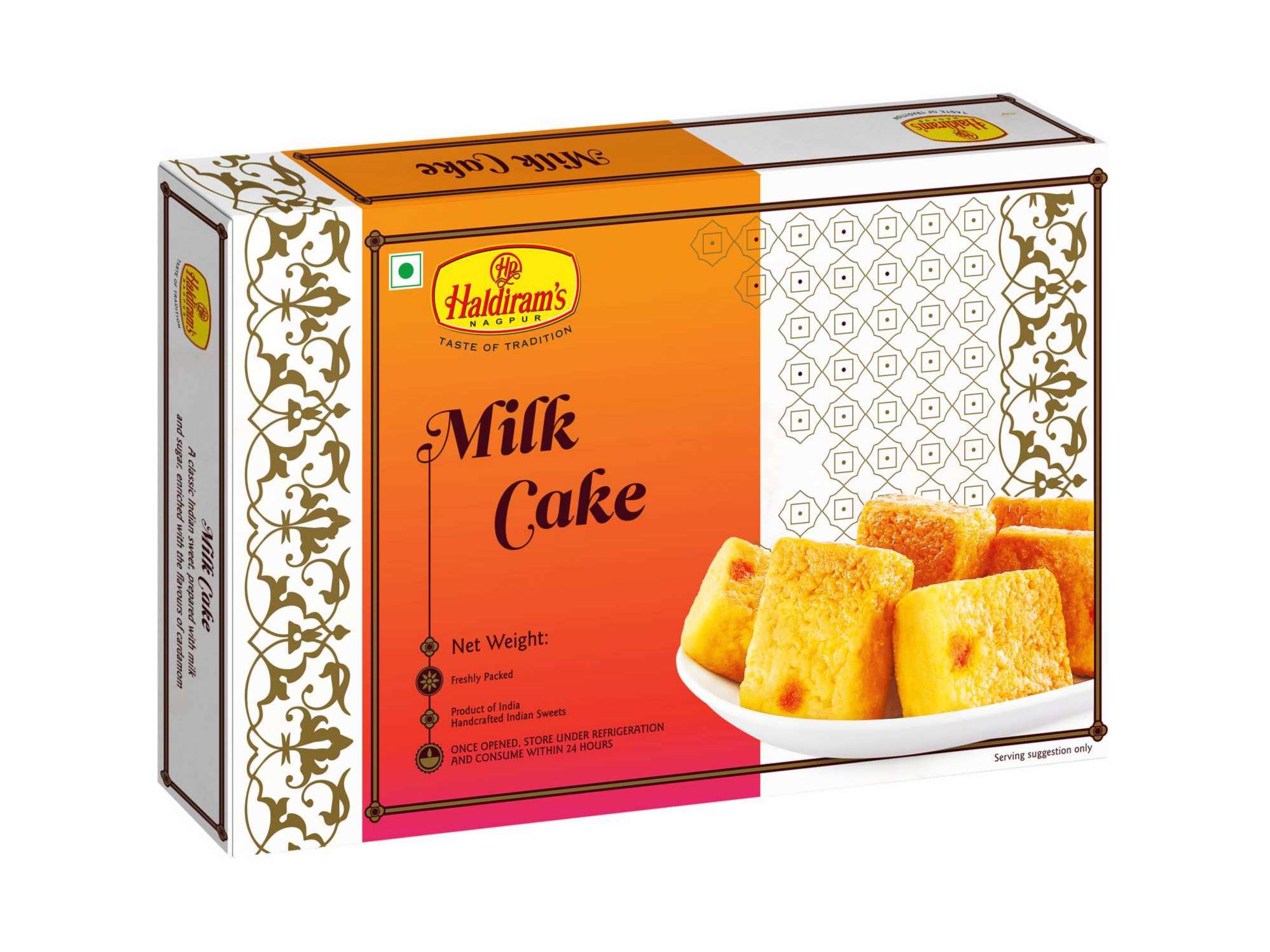 Haldiram's Milk Cake Packed Sweets - 500 Gm - Pack of 2