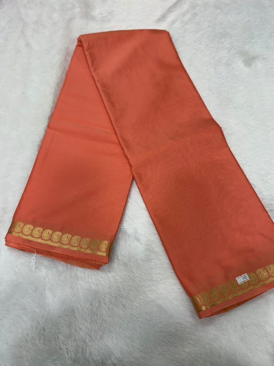 Coral-Orange Saree