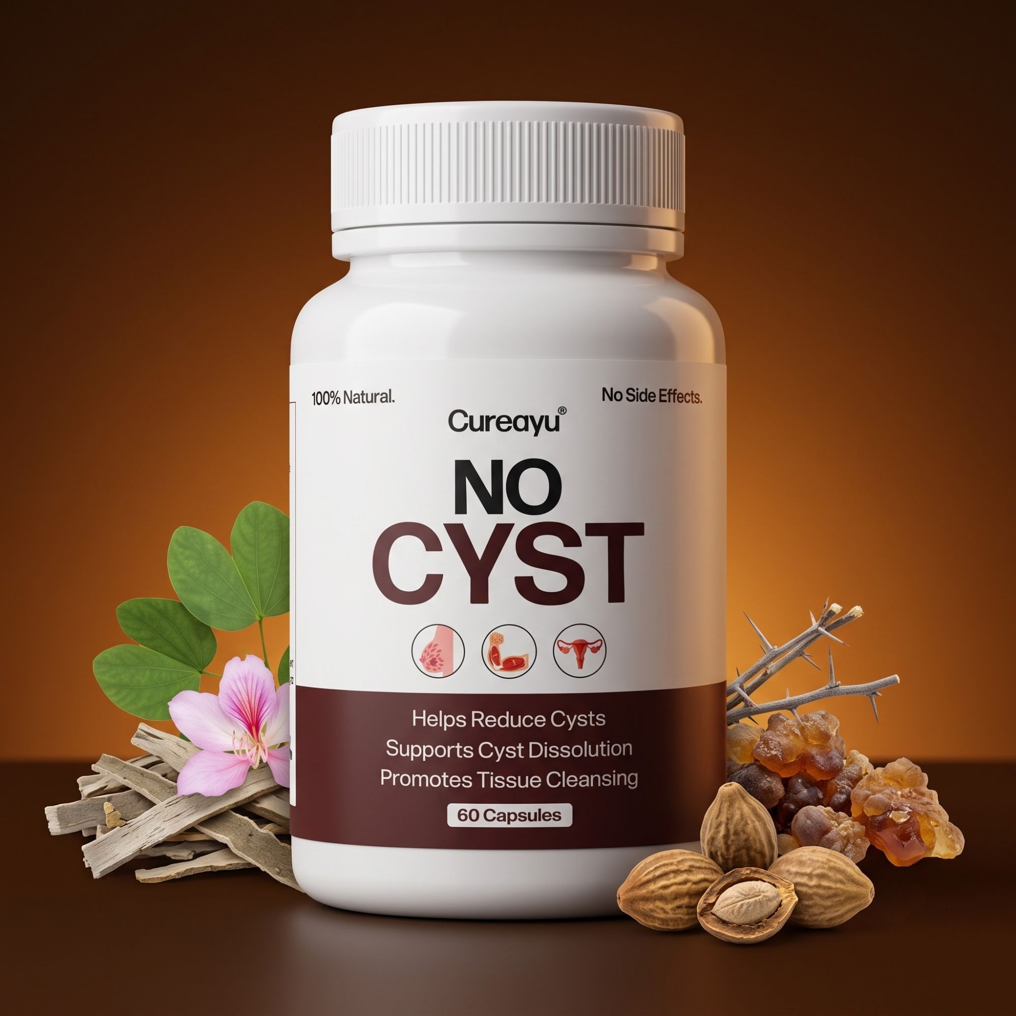 Cureayu No Cyst Capsules | Ayurvedic Support for Cyst Care & Tissue Health