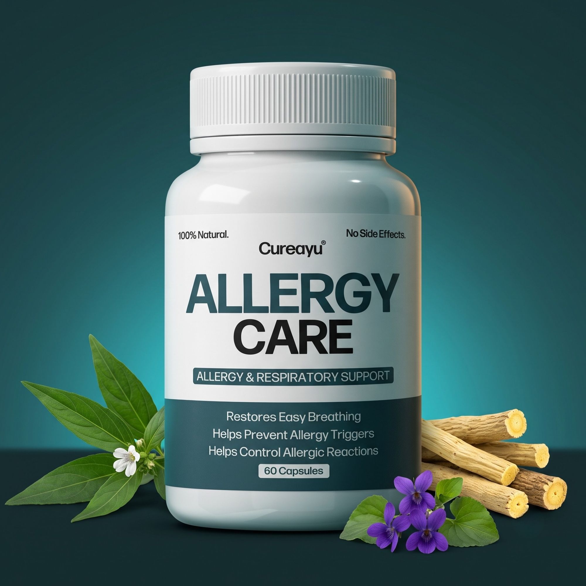 Cureayu Allergy Care Capsules | Ayurvedic Respiratory & Allergy Support | For Easy Breathing