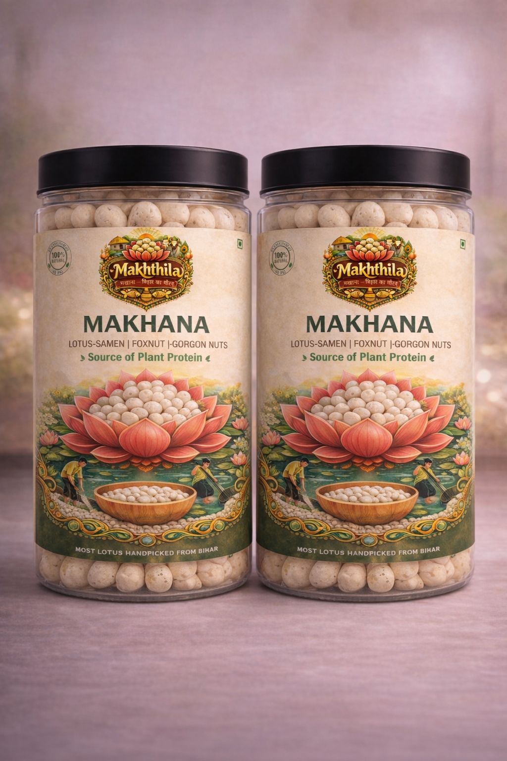 MAKHTHILA - Premium Plain Makhana (Lotus Seeds) – 100% Natural & Handpicked from Bihar