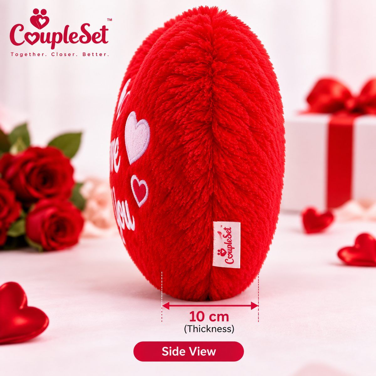 I Love You Heart Shape Pillow – 30 cm | Romantic Cushion Gift for Loved Ones
