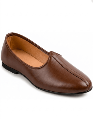 Men's Brown Ethnic Mojari Jutti Slip-On Shoes Men's Brown Ethnic Mojari Jutti Slip-On Shoes