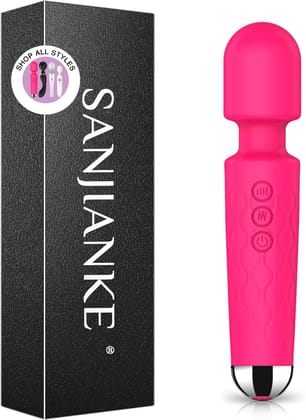 Vibrator Wand,Adult Sex Toy Wand, G Spot Dildo, Clit Vibrator, Sex Vibrators,Clitoris Stimulation,with 8 Speeds & 20 Patterns,Fully Waterproof,Vibrating Wand for her Pleasure (Rose Red)