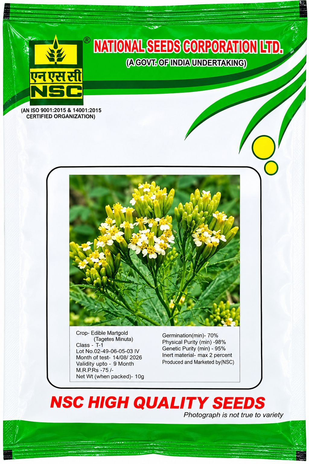 Nsc Edible Marigold, 10 Gram Truthfully Labelled Seed Pouch