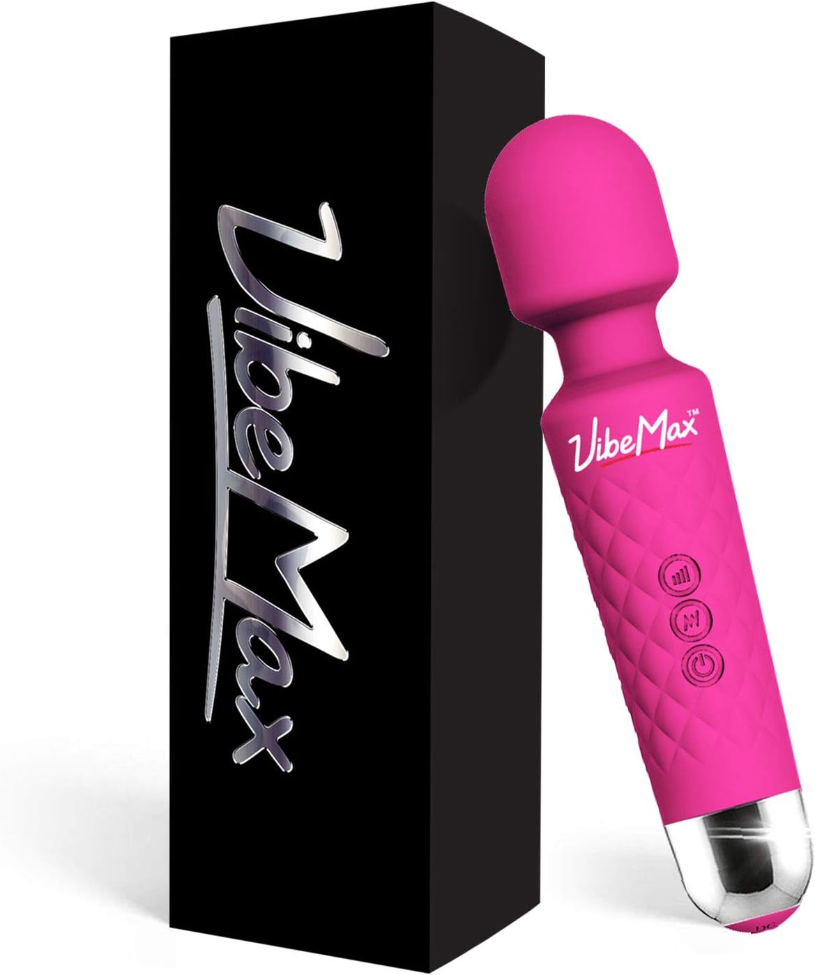 Handheld Cordless Personal Wand Massager – Waterproof, USB Rechargeable, 20 Vibration Patterns, 8 Speeds, Memory Feature, Skin-Soft Silicone for Ultimate Relaxation Tool