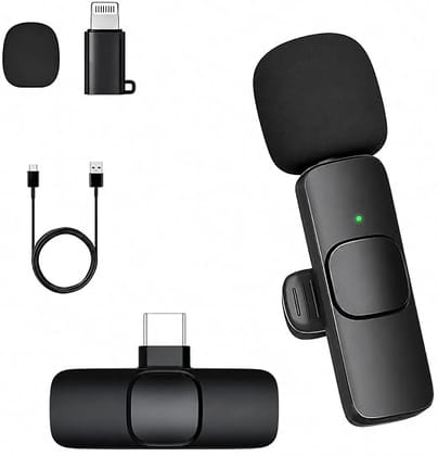2 in 1 K8 Wireless Microphone, Digital Mini Portable Recording Clip Mic with Receiver for All Type-C Lightning Mobile Phones Camera Laptop for Vlogging YouTube Online Class, Zoom Call 2 in 1 K8 Wireless Microphone, Digital Mini Portable Recording Clip Mic with Receiver for All Type-C Lightning Mobile Phones Camera Laptop for Vlogging YouTube Online Class, Zoom Call