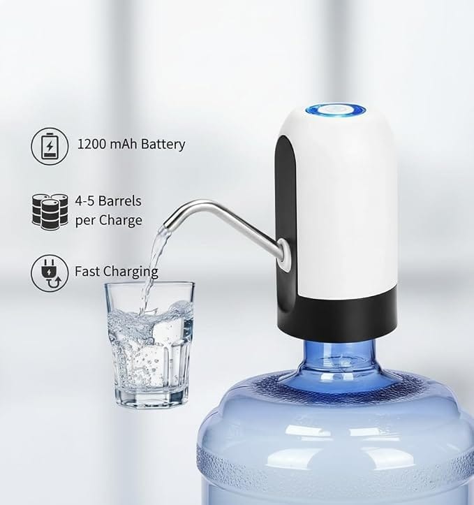 Automatic Water Dispenser Pump for Water Bottle | USB Rechargeable Electric Water Pump | One Touch Water Dispenser for Home & Office