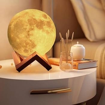 3D Moon Lamp with Realistic Lunar Surface and Warm LED Light Multiple use for Home Decor, Room Decor, Desk Decor 3D Moon Lamp with Realistic Lunar Surface and Warm LED Light Multiple use for Home Decor, Room Decor, Desk Decor