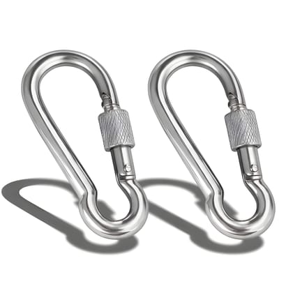 Heavy Duty Snap Screw Hook Heavy Duty Safety Lock Cable Attachment, Snap Hooks for Weight Lifting, Mountain Climbing, Gym & Home Use 2 Pcs (Original)