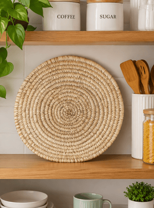 Natural Woven Braided Seagrass Round Placemat, Table Mat Natural Woven Braided Seagrass Round Placemat, Table Mat