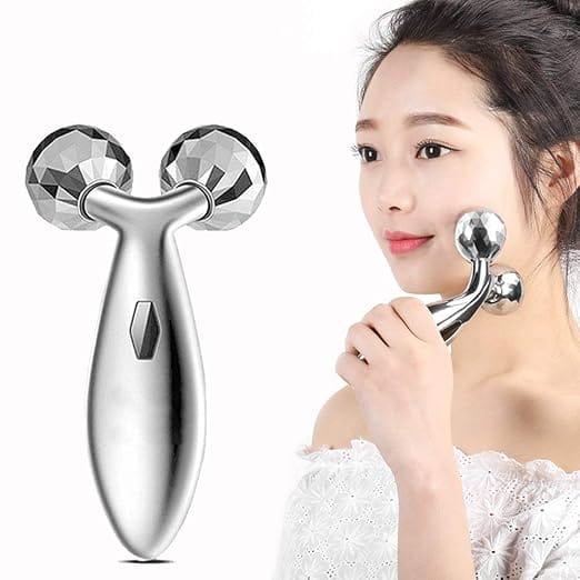 Manual 3D Massager Roller with 360° Rotating Rollers | Face & Full Body Massage Tool for Facial Contouring Skin
