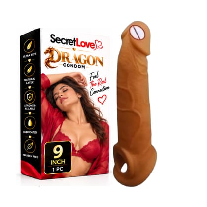 Dragon Condom 9 Inch Silicone Adult Condom – Premium Fantasy Dragon Design, Novelty Intimate Product & Adult Accessory