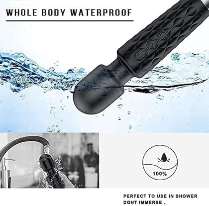 Electric Body Massager 20+ Vibration Modes, 1-year Warranty, Rechargeable, Handheld, Cordless, Waterproof, for Women and Men, Flexible Head for Targeted Compression