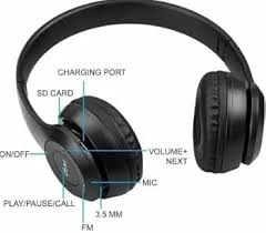 P47 Wireless Bluetooth Headphones for Music & Calls | Over Ear Headset