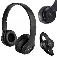P47 Foldable Bluetooth Headphones with Built-in Mic, AUX Port & On-Ear Soft Cushions P47 Foldable Bluetooth Headphones with Built-in Mic, AUX Port & On-Ear Soft Cushions