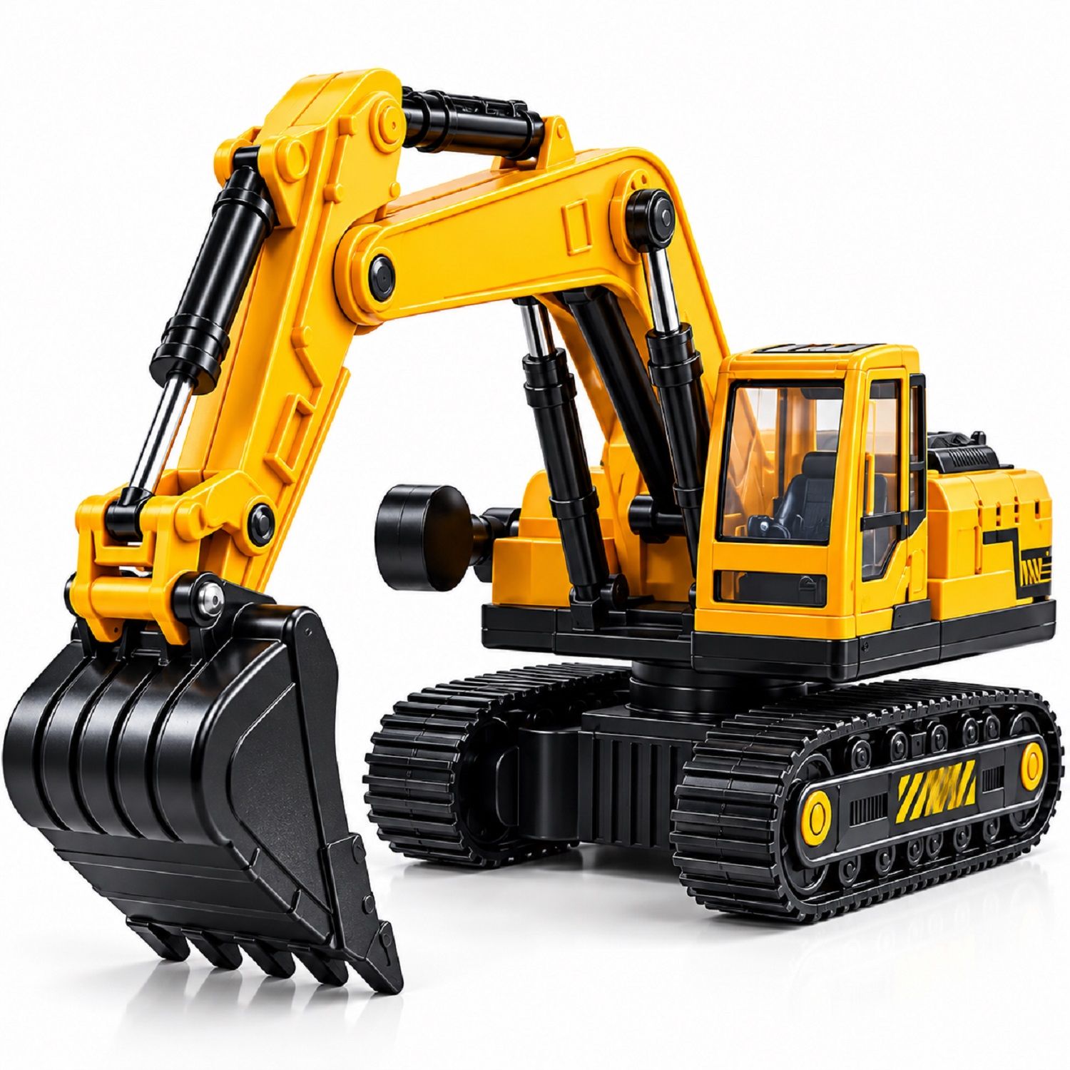 KTRS ENTERPRISE JCB Excavator Toy for Kids | Manual Construction Vehicle with Movable Arm & Bucket, Friction Powered Action, Realistic Engineering Excavator Design | Yellow & Black