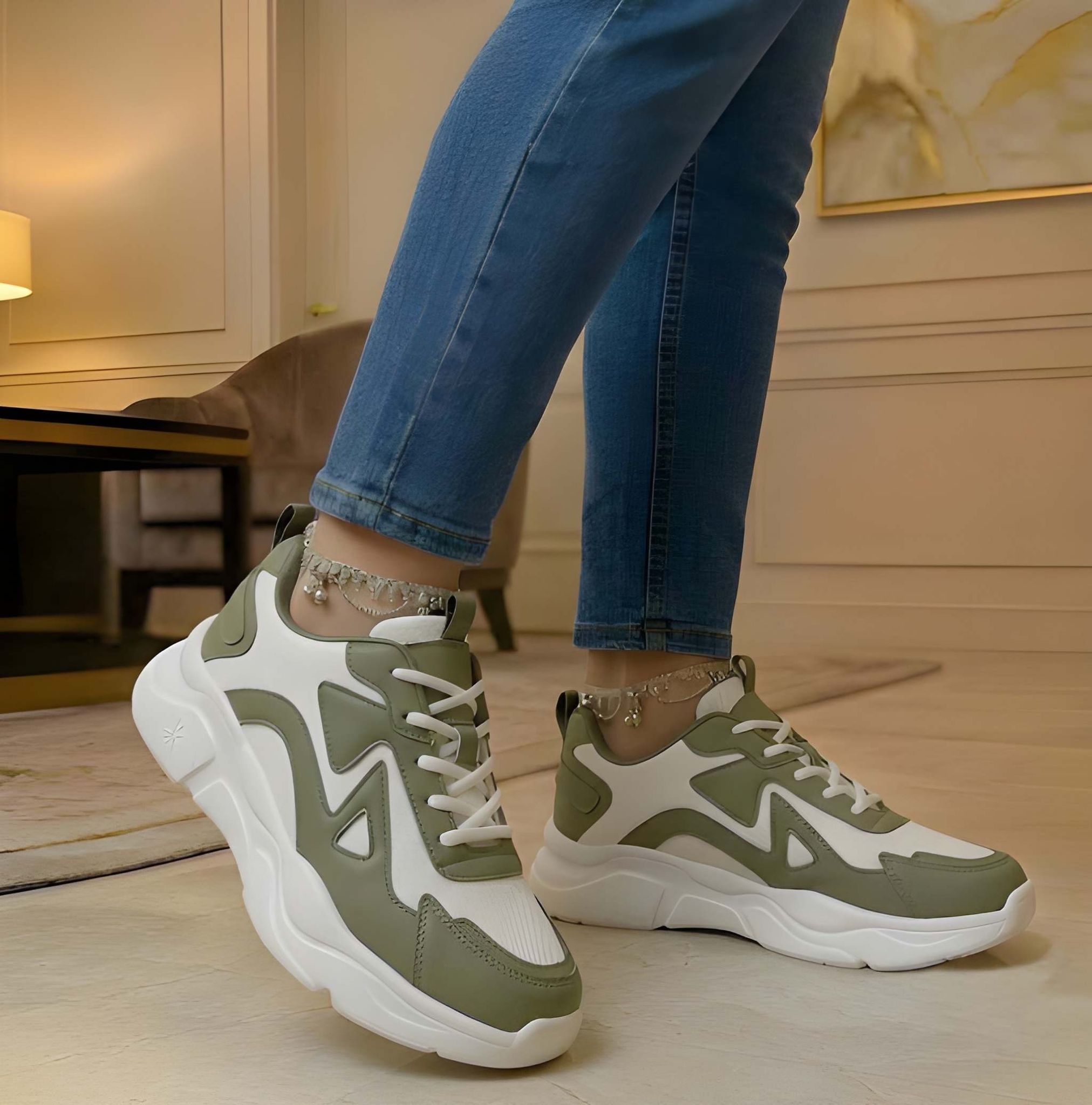 WUGO Women Casual Sneakers & Sports Shoes | Stylish Lightweight Comfortable Walking & Daily Wear Shoes for Women | Trendy Lace-Up Sneakers for Casual, Travel, Gym & Outdoor Activities